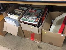 Three boxes of Charles Buchan football monthly