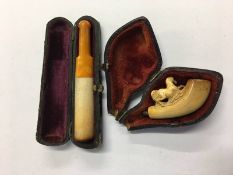 Meerschaum pipe and cheroot holder