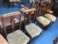 Two pairs of Edwardian chairs