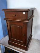 Reproduction mahogany bedside cabinet