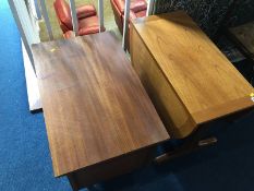 Teak sewing box and a gateleg occasional table