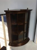 Mahogany hanging corner cabinet