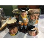 Four Royal Doulton Toby jugs and one other