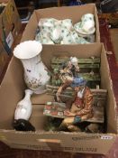 Royal Tuscan tea set, Aynsley vase etc.