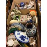 Three boxes of china, Royal Doulton, Masons and Aynsley