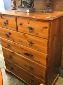 Pine chest of six drawers