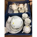 Two trays of tea china, Royal Albert etc.