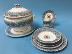 A very large Wedgwood 'Florentine Turquoise' service, comprising 60 pieces back stamp Black and