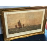 William Thomas Nichol Boyce, watercolour, signed, dated 1904, 'Shipping off the Tyne'