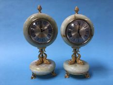 Two onyx Xavier of London clocks