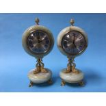 Two onyx Xavier of London clocks