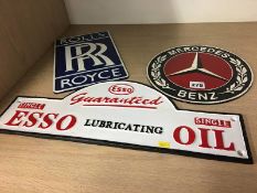 A Rolls sign, Mercedes and Esso sign (3)