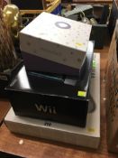Nintendo Wii fit plus, and Wii, both boxed