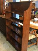 An Edwardian open bookcase, 95cm wide