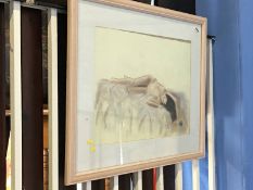 Pamela Rondel, pastel, signed, 'Nude of a lady'