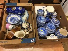 A box of Ringtons tea wares and a box of china