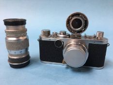 A Leica lc Summar (1949-1951), with Elmar f = 9cm lens, with bag and accessories