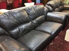 Two leather settees