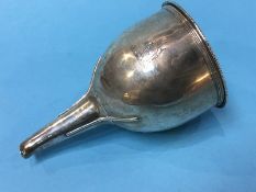 A Georgian silver wine funnel, London 1816, makers marks William Barrett II