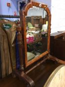 A mahogany dressing table mirror