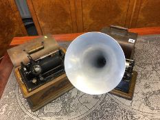 A Thomas Edison 'Gem' phonograph, G67531, a standard phonograph and a quantity of records