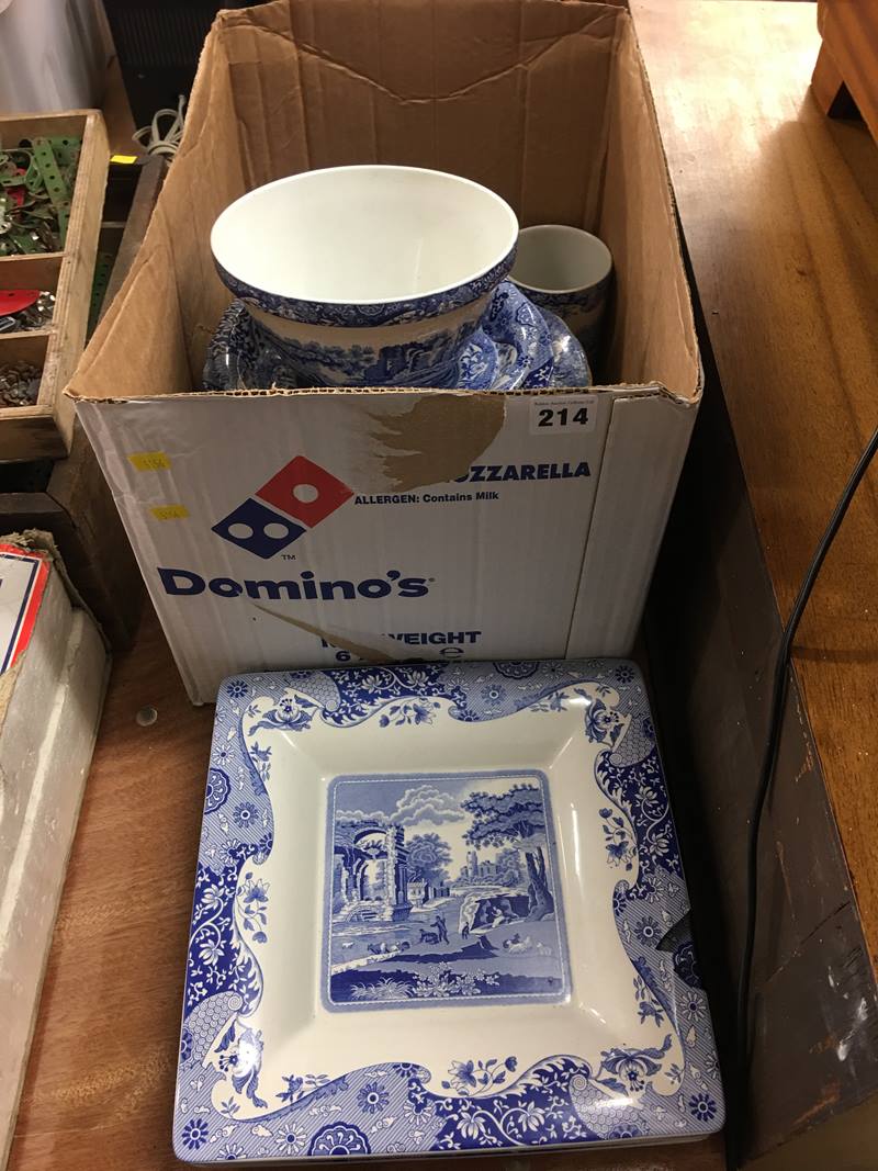A quantity of blue and white Spode plates, bowls etc.