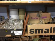 Shelf of glass ware
