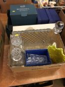 Two boxes of glassware