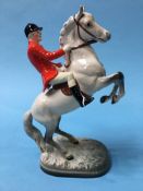 A Beswick figure 'Huntsman' (rearing horse), model number 868, grey finish, gloss circular Beswick