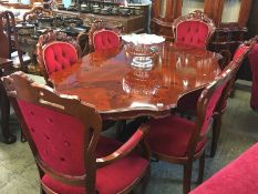 An Italian style table and six chairs