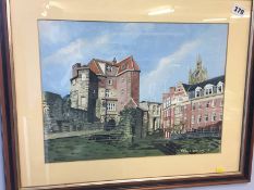 Neil C. Woods, watercolour, signed, dated **02, 'Newcastle City Walls'