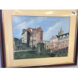 Neil C. Woods, watercolour, signed, dated **02, 'Newcastle City Walls'