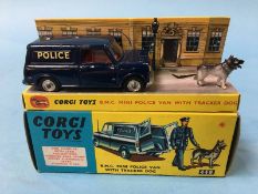 Boxed Corgi 448 'BMC Mini police van with tracker dog' (Policeman missing)