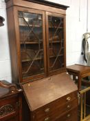 Edwardian mahogany bureau bookcase