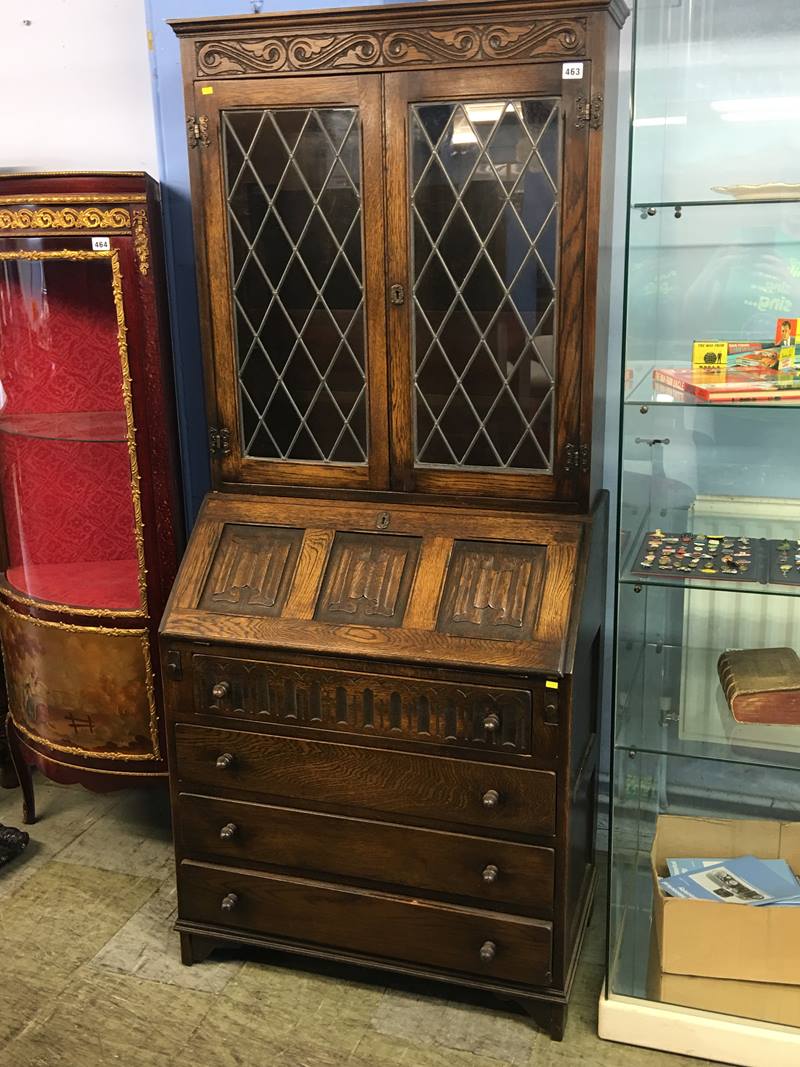 Oak bureau bookcase