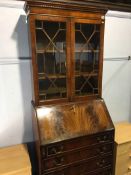 Reproduction mahogany bureau bookcase