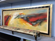 20th century modern oil on canvas, signed 'Wilkinson', 'Abstract', 60 x 182cm