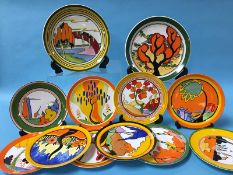 A collection of 12 Bradford Exchange Clarice Cliff style plates