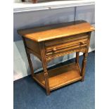 Oak single drawer side table