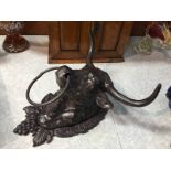 Bulls head towel holder