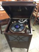 A HMV wind up gramophone