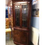 Reproduction mahogany corner cabinet