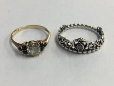 Two costume jewellery rings