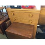 Teak record cabinet and a chest of drawers