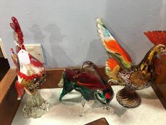 Assorted Murano glass figures