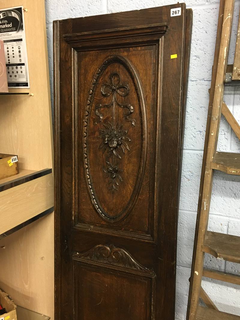 Carved oak wardrobe doors