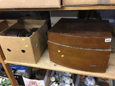 Gramophone and four boxes of assorted