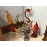 Assorted Murano glass ware