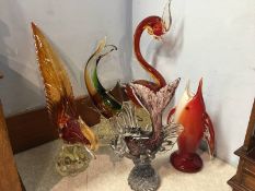 Assorted Murano glass ware