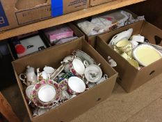 Four boxes of assorted china, including Royal Albert etc.